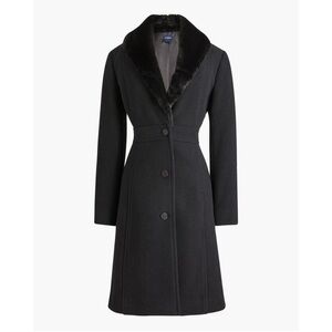 J. Crew Petite lady day coat with faux-fur shawl collar CO112 $398 wool blend